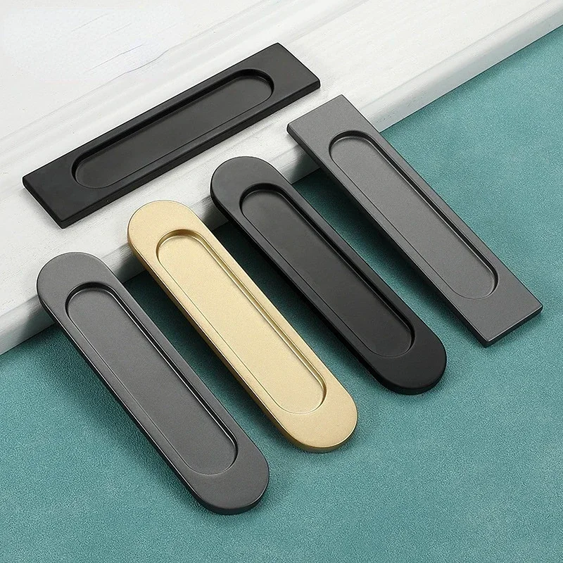 Punch Free Pasting Kitchen Movable Glass Door Handles Gold Black Gray Bedroom Wardrobe Cabinet Drawer Knob Furniture Handle