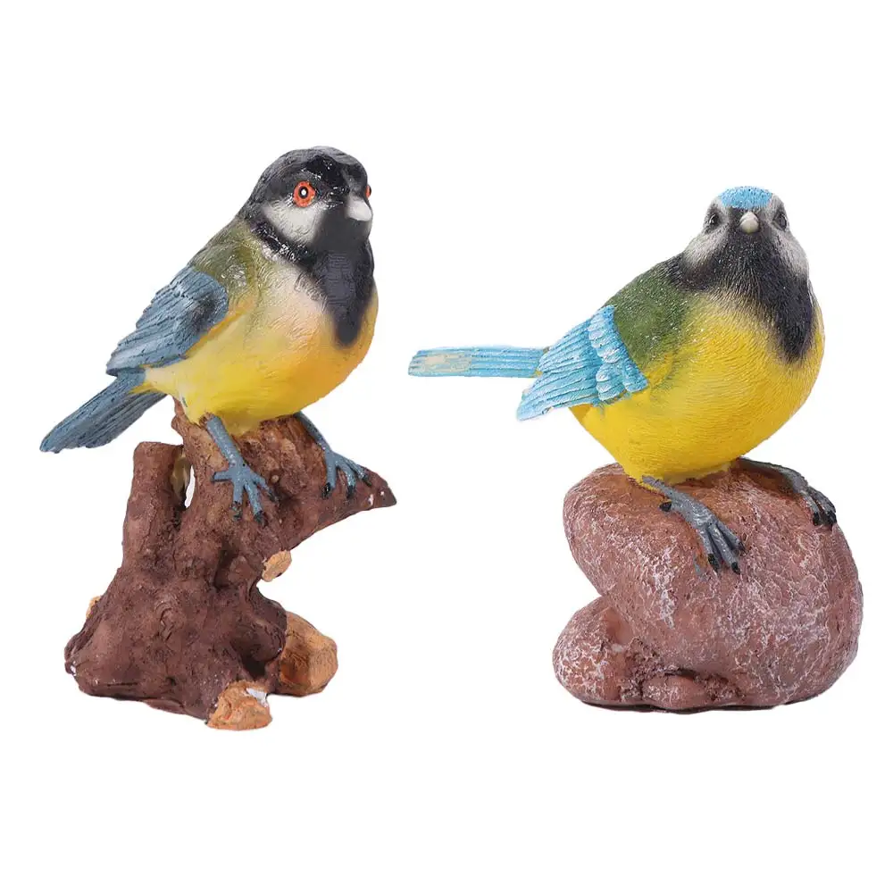 

Durable Cute Miniature Bird Figurine Vintage Resin Small Animal Model Handmade Garden Bird Sculpture Outdoor Patio Porch