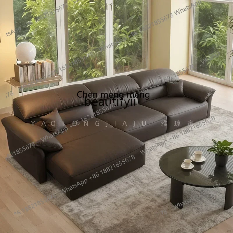 D178 H Italian leather electric function living room 2024 new sofa zero against the wall, first layer cowhide sofa bed
