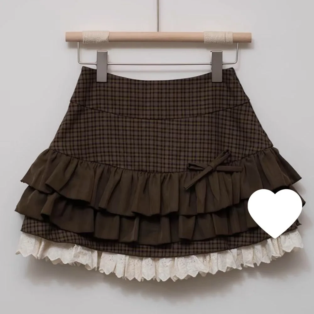Y2K Japanese Harajuku Plaid Skirt Women High Waist Punk Rock Grunge Mini Skirts Streetwear Goth School Girl Uniform Style Clothe