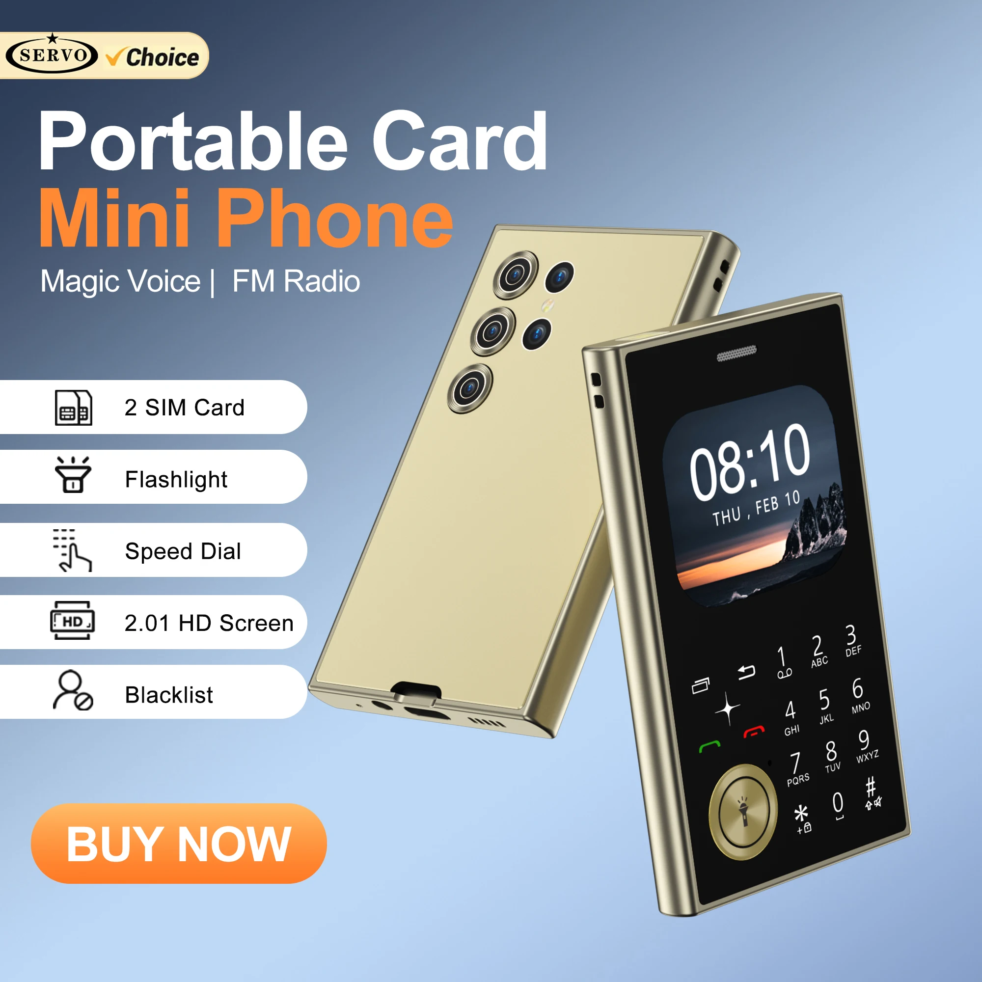 SERVO V8 Feature Mobile Phone 2 SIM Standby Magic Voice Speed Dial Blacklist FM Radio Torch 2G GSM Card Style Button Cellphones