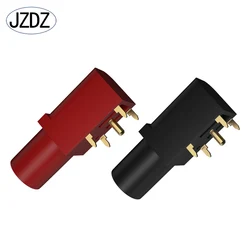 JZDZ Banana Socket Pure Copper Gold Plated 4MM 90 Degree PCB Panel Safety PA Molded Case High Current 24A 1000V J.40016