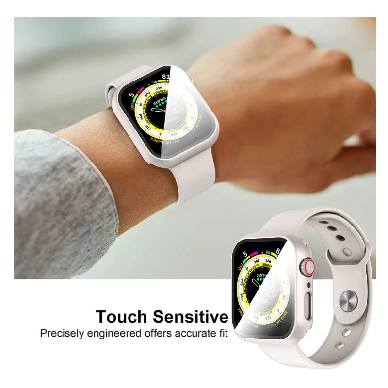 Case for Apple Watch 38MM 42MM 40MM 44MM 41MM 45M Protective Cover Matte Hard PC Bumper Frame No Glass iWatch 9 8 7 6 5 SE 4 3