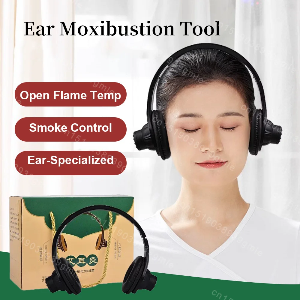 

New Headset-Style Ear Moxibustion Tool Household Moxibustions Canned Massage Health Care Mugwort Warm Device Relief Ear Fatigue