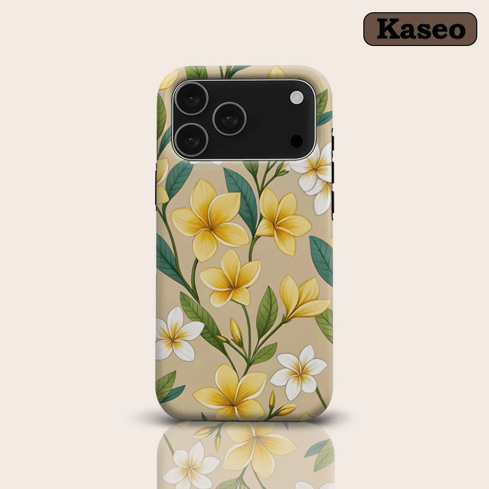 KASEO Matte Bumper for Magsafe Case for IPhone 17 16 15 14 Plus 13 Pro Max Shockproof Hard PC Frangipani Breeze Cover