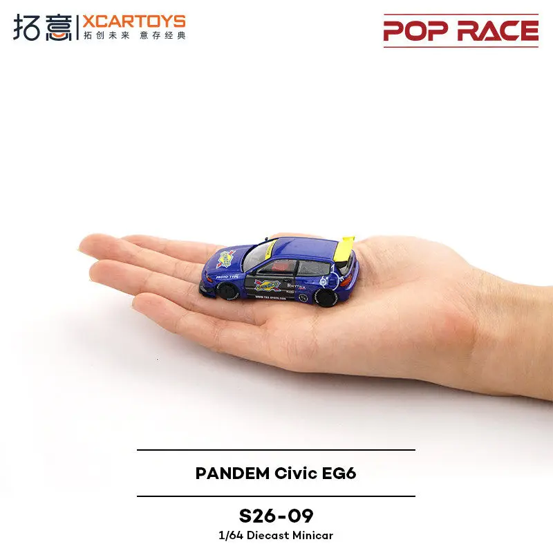 xcartoys-1-64-s26-09-pandem-ホンダ-シビック-eg6-鋳造合金車モデル、男の子のホリデーギフトおもちゃ、大人のコレクション装飾品。