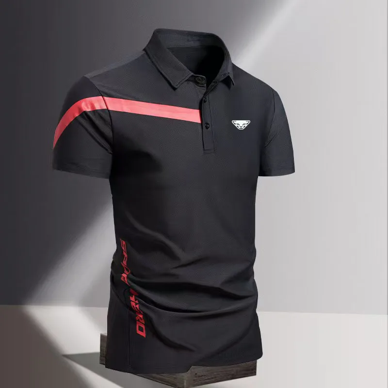 2025 New Summer Trend Polo Men's T-shirt Short Sleeve Anti Wrinkle Collar Thin Cool Business T-shirt for Men