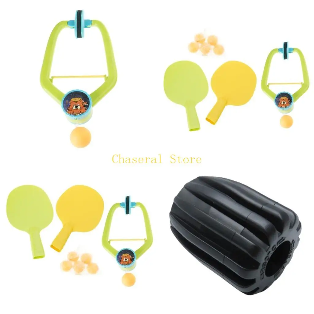 E7CE Children Over The Door Pingpong Trainer Set With Rackets And Balls Perfect For Home and Kindergarten Door Frame Use