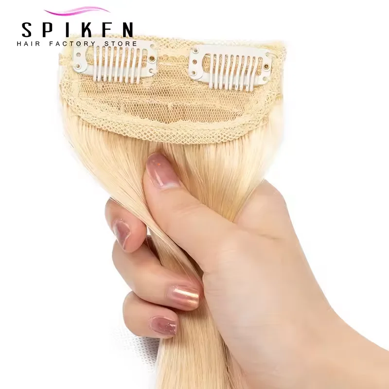 Mini grampo em uma peça almofada de cabelo em ambos os lados cabelo humano natural real 4 ''-12'' grampos de cabelo remy em extensões de cabelo humano