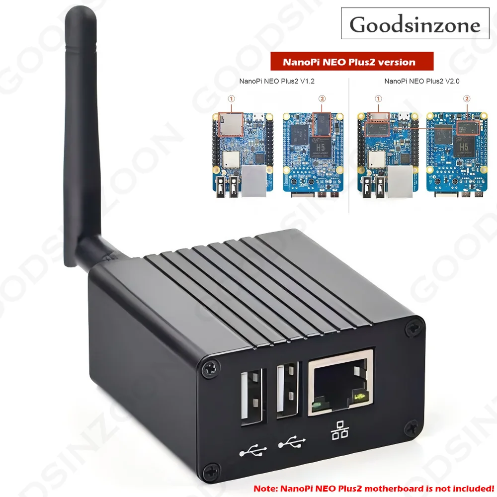 

Цельнометаллический алюминиевый корпус NanoPi NEO Plus2 с антенной и индивидуальным радиатором — совместим с NanoPi NEO Plus2 V1.2 | V2.0