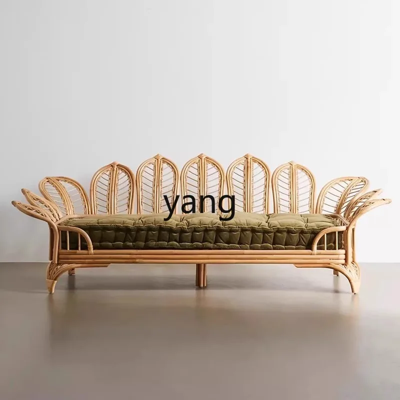 LTT rattan sofa balcony leisure petal chair simple designer natural full rattan
