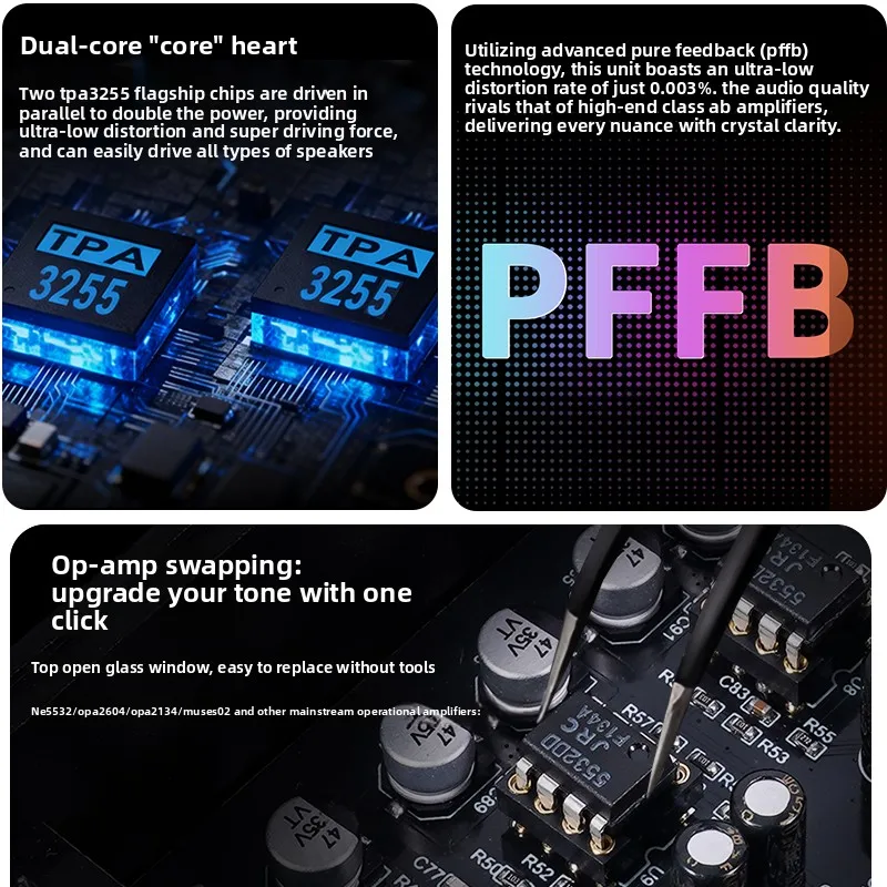 BREEZE 2027 new upgrade BRZHIFI PAD-30 small home fever level digital power amplifier TPA3255 dual core power amplifier view 4