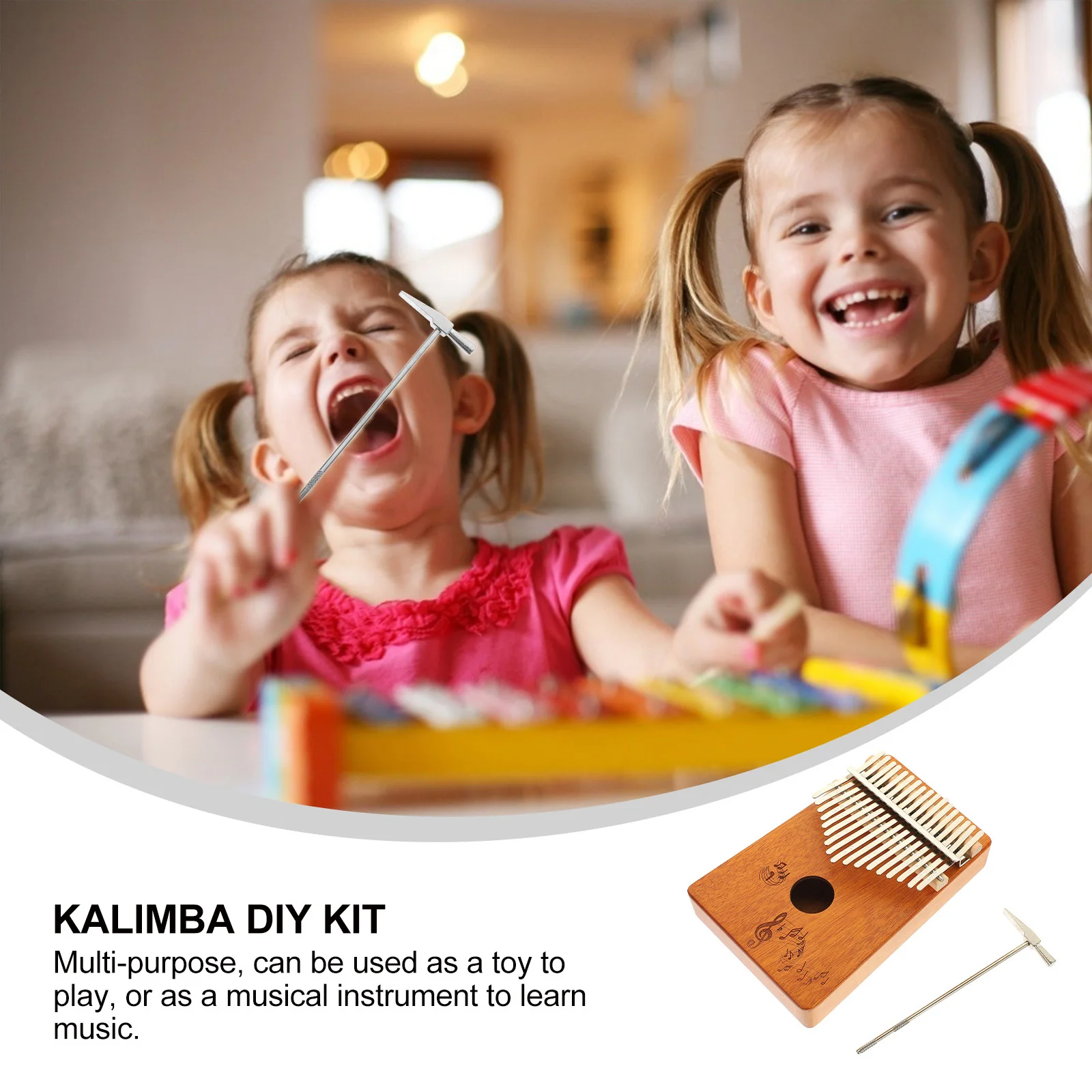 

17-Key Wooden Kalimba Thumb Piano For Beginners Portable Music Instrument Durable 17-Tone Finger Piano Small Musical Gift Home