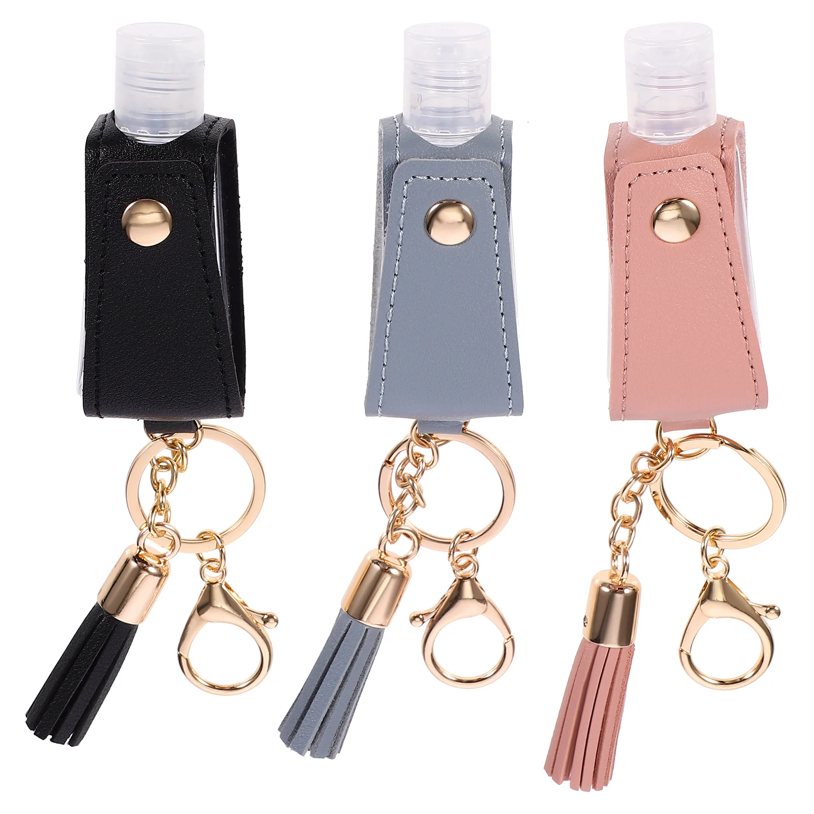 

3Pcs Empty Travel Bottle Key Chain Holder 30ml Portable Refillable Small Lotion Container Hand Bottle for Bags Keys