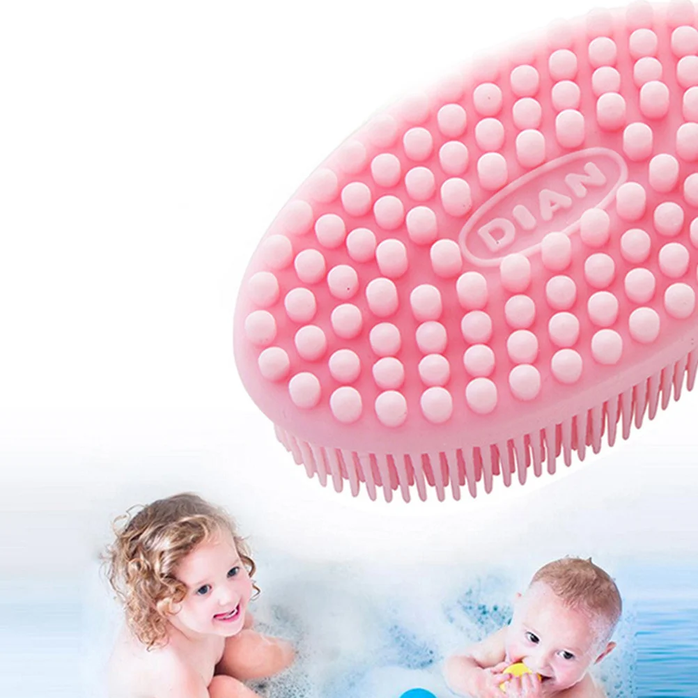 

2 pcs Silicone Massage Shampoo Brush Thick Round Dot Quick Dry Bathing Scrubber For Face Body Cleaning Home Travel Use