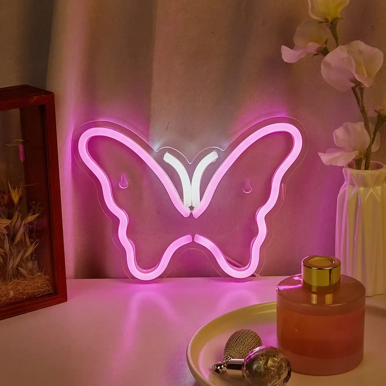 Chi-buy LED Neon Butterfly USB Powered Neon Signs Decor Lamp Signs Birthday Gift Wall Art For Bedroom Room Bar Shop