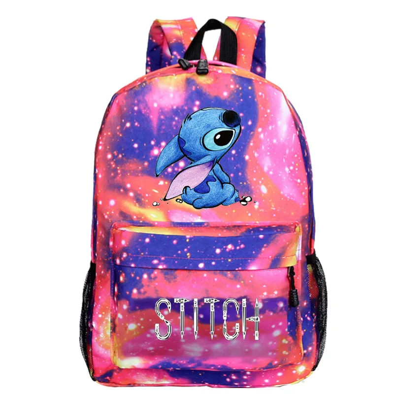 MINISO Disney Stitch Cartoon Print Backpack Student School Bag Outdoor Travel Bag Backpack Women  Backpack Men