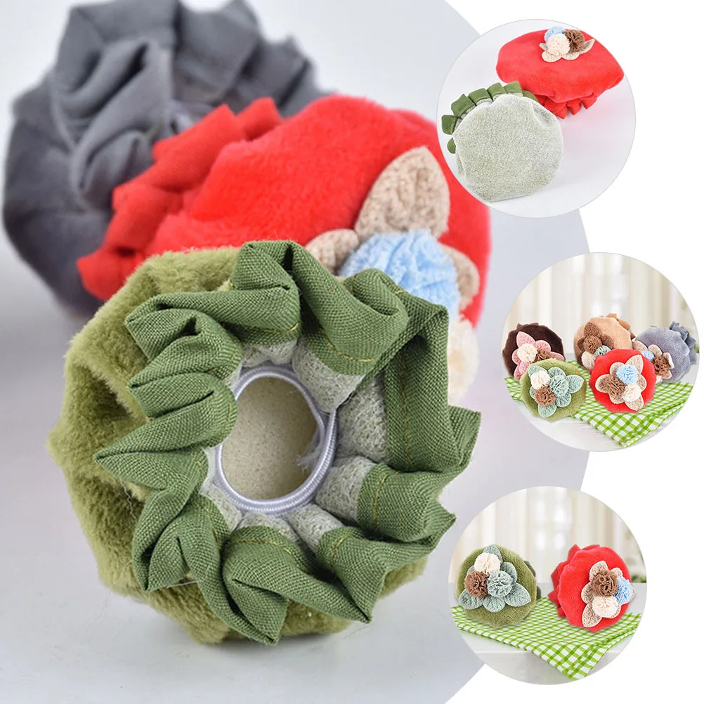

Flower Door Knob Cover Fabric Decorative Round Cabinet Drawer Protector Soft Comfortable Protective Cover for Safety