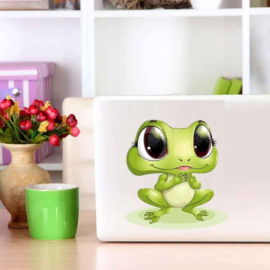 Fashion Frog Modeling Personality Car Stickers PVC Auto Laptop RefrigeratorDecorative  Waterproof Cover Scratches Decals