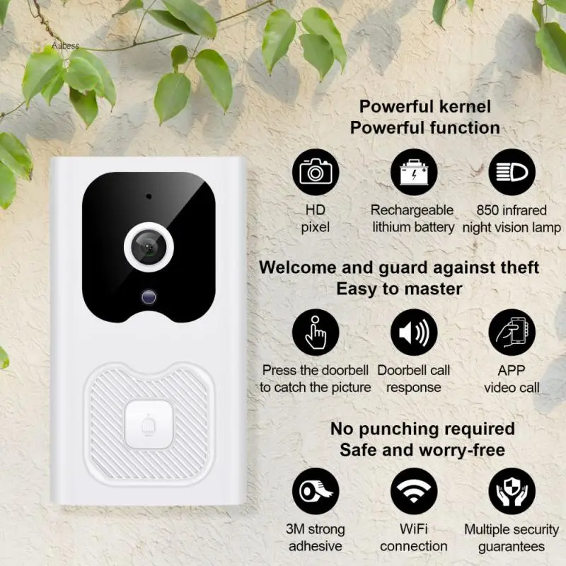 

Visual Smart Security Doorbell Remote Monitoring Wireless Doorbell Voice Change Intercom With Night Vision Smart Home