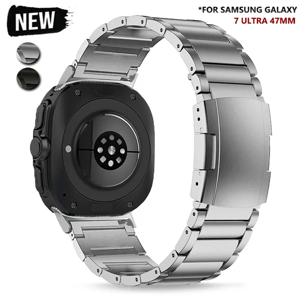 No Gaps Strap Titanium Alloy Watchband for Samsung Galaxy Watch 7 Ultra 47mm,Fashion Bracelet Wristband