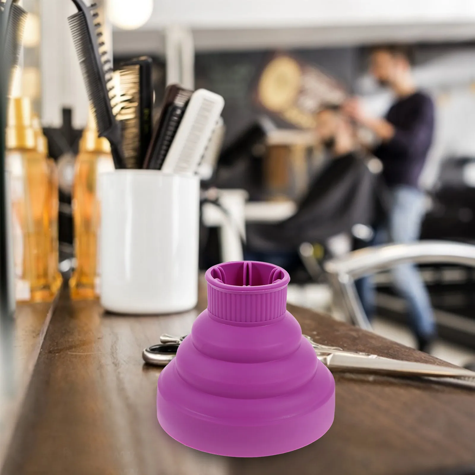 Silicone Hair Dryer Diffuser Purple Retractable Design for Blow Dryer Compatible with Most Dryers Home Salon Hair Styling Tool
