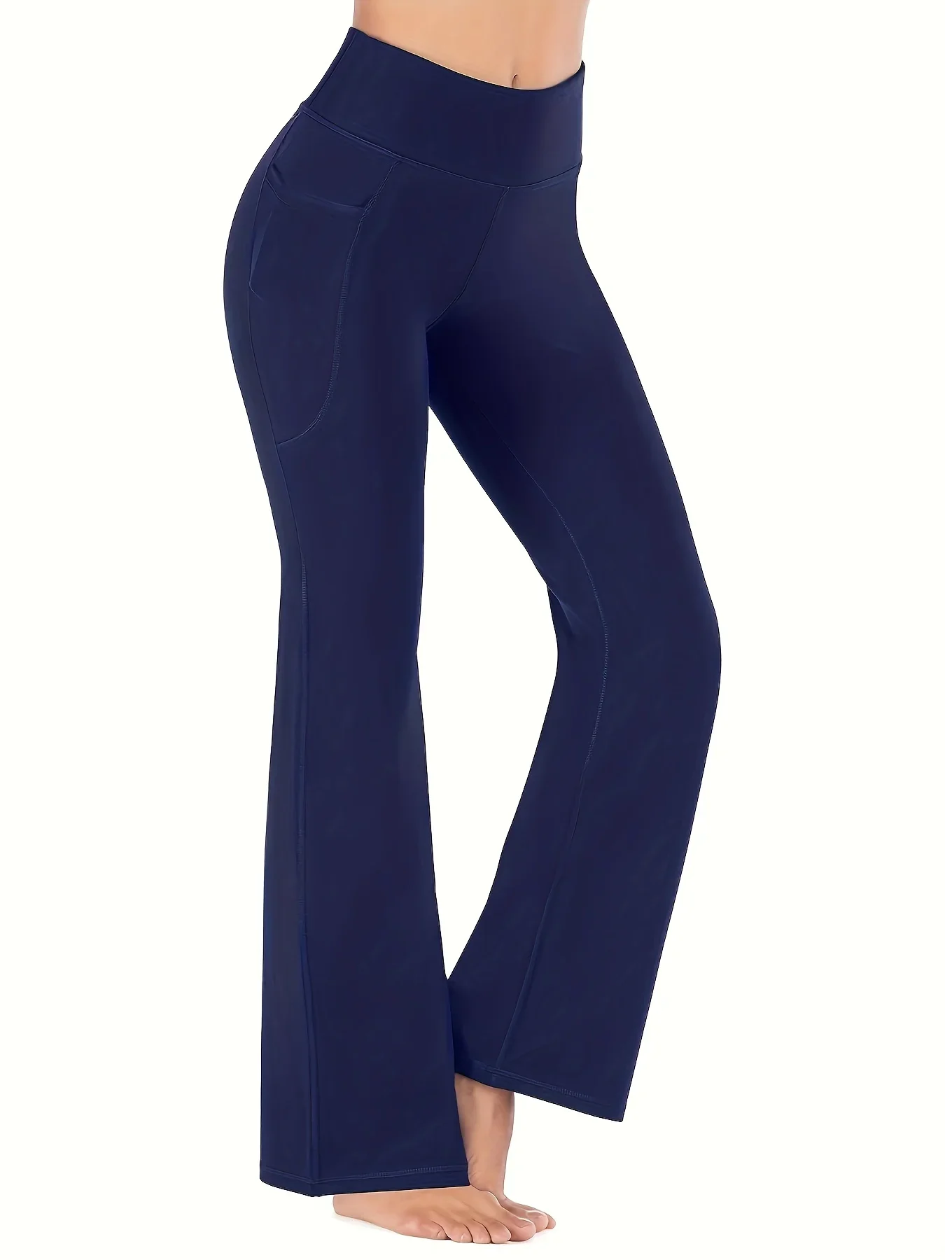 High Waist, Butt-Lifting Workout Flare Leggings - Durable, Stretchy, with Pockets, Perfect for All Seasons