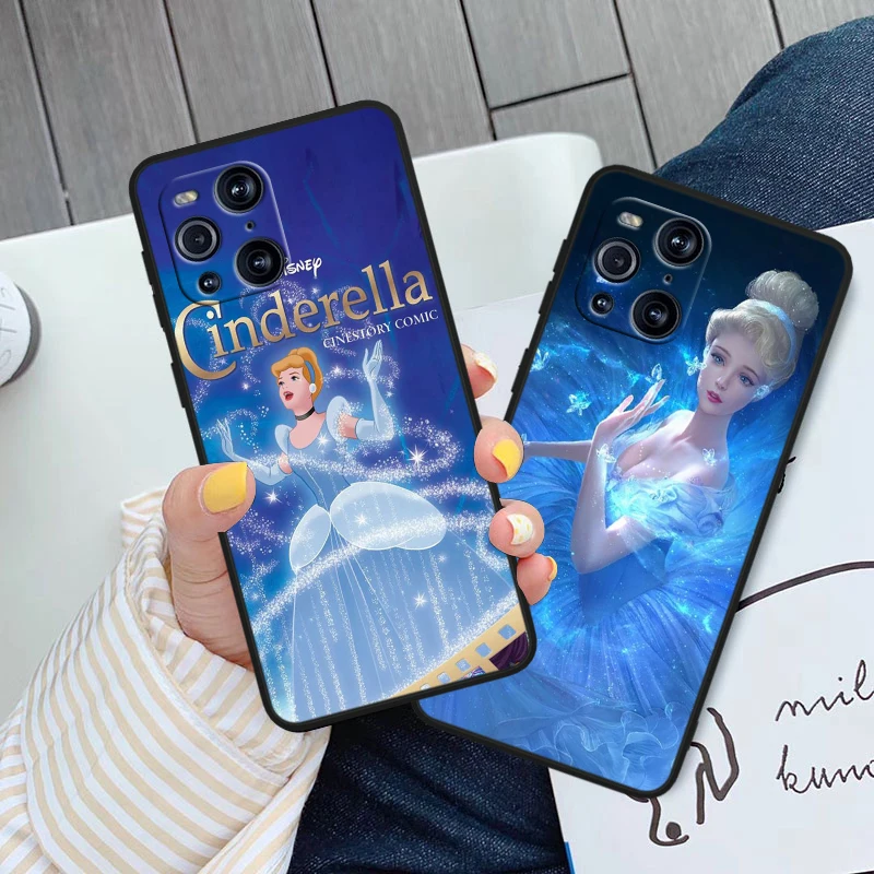 Милый чехол Disney Золушка для OPPO Find X6 X5 X3 X2 F21S F21 Pro Lite Neo, Черный силиконовый мягкий чехол для телефона