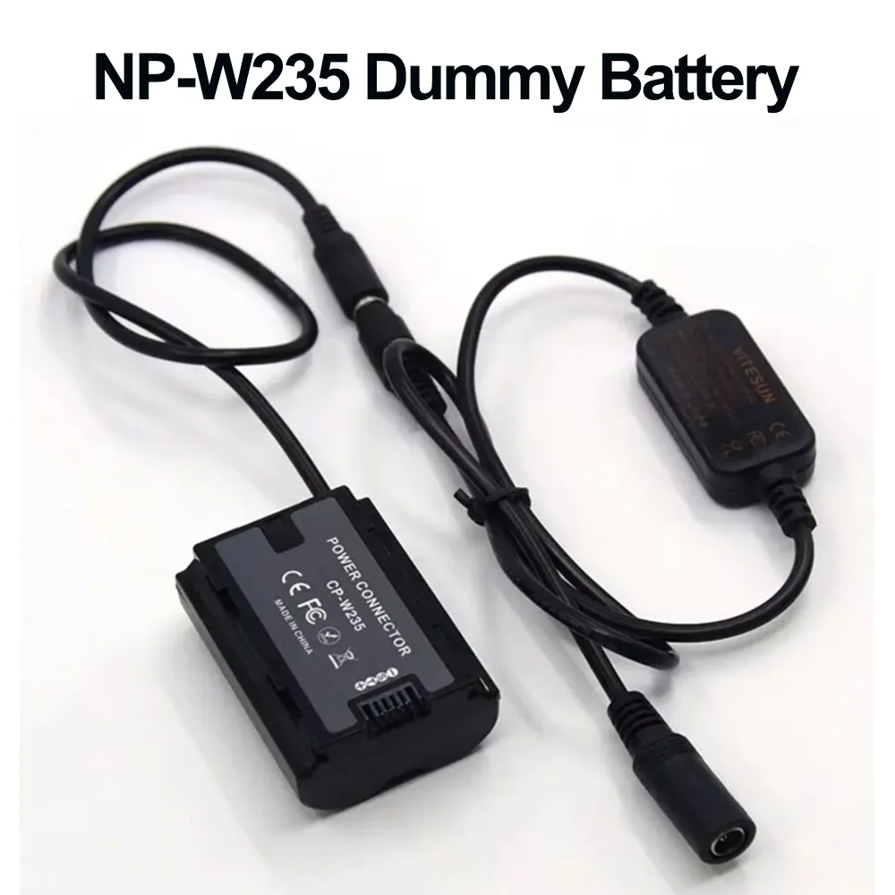 

12V-24V Step-down Cable NP-W235 Dummy Battery CP-W235 DC Coupler for Fuji X-T4 GFX100S X-H2S XH2 GFX 50S II Cameras