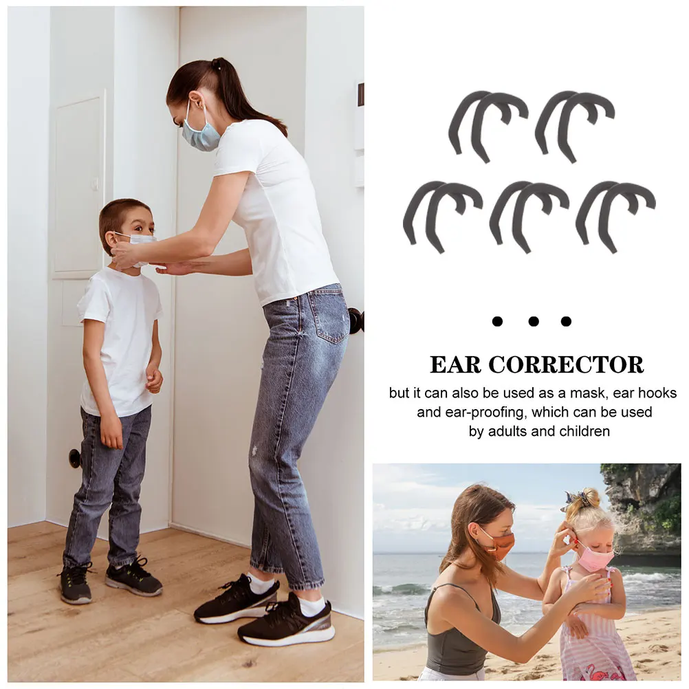 

5 Pairs Black Soft Silicone Baby Ear Corrector for Newborn Infants Auricle Shaping Ears Protector Protruding Correction Tools