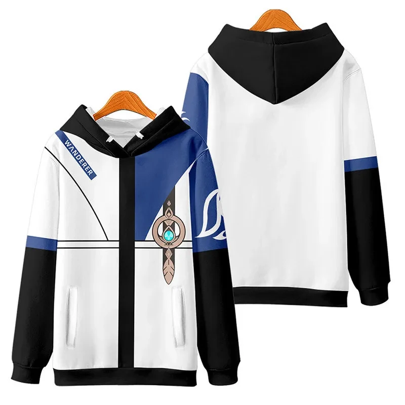 Nieuw Spel Genshin Impact Zwerver Cosplay Jas Scaramouche Kunikuzushi Unisex Jas Met Rits Balladeer Hoodies Pullover Kostuum