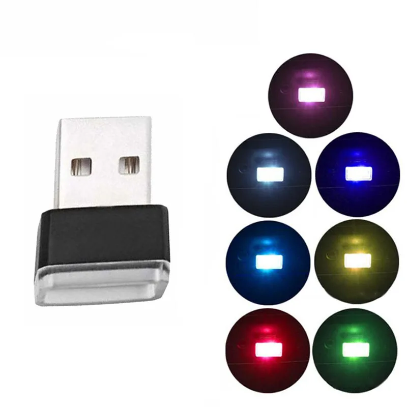 Mini USB Stage Party Light LED Modeling Night Lamp for Car Ambient Light Neon Interior Jewelry 7 kinds of light colors W28