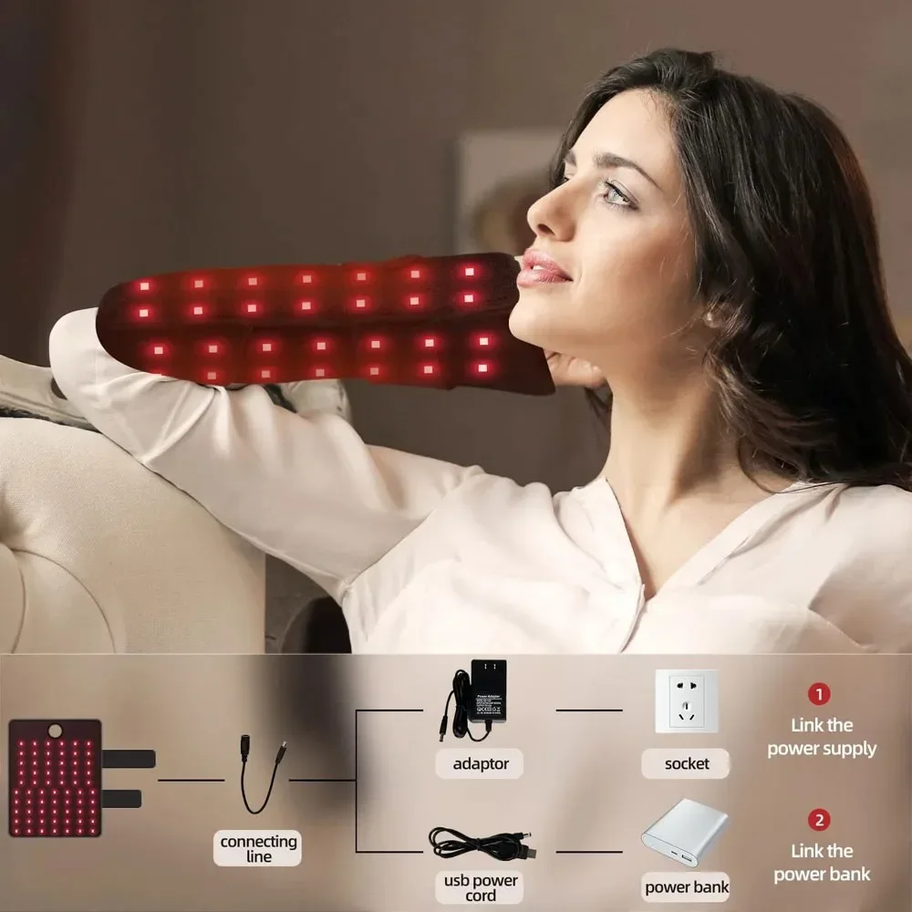 ZOGNKUNG Red Light Pad สําหรับข้อมือ,ข้อศอกข้อศอกข้อต่อบรรเทาความเมื่อยล้าใกล้แสงอินฟราเรดอุปกรณ์ Pad 660 & 850nm บรรเทาผ่อนคลายกล้ามเนื้อ