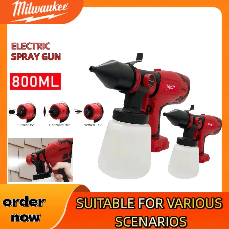 ميلووكي 18 فولت بطارية 800 مللي بندقية رذاذ كهربائية لاسلكية عالية الطاقة بخاخ طلاء المحمولة أثاث السيارات الصلب طلاء البخاخة