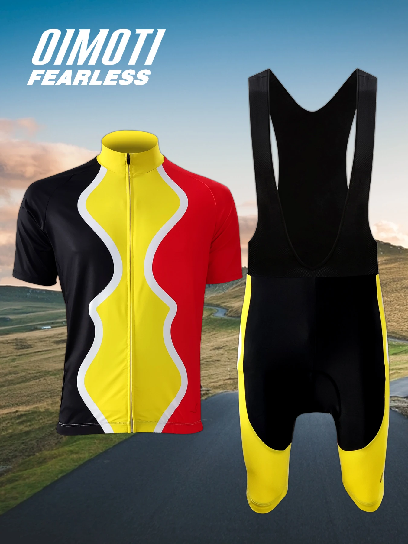 

Мужской велосипедный спортивный костюм с короткими рукавами и подтяжками, дышащий, быстросохнущий, высокоэластичный, 9D-подкладка, задний карман, велосипедное снаряжение