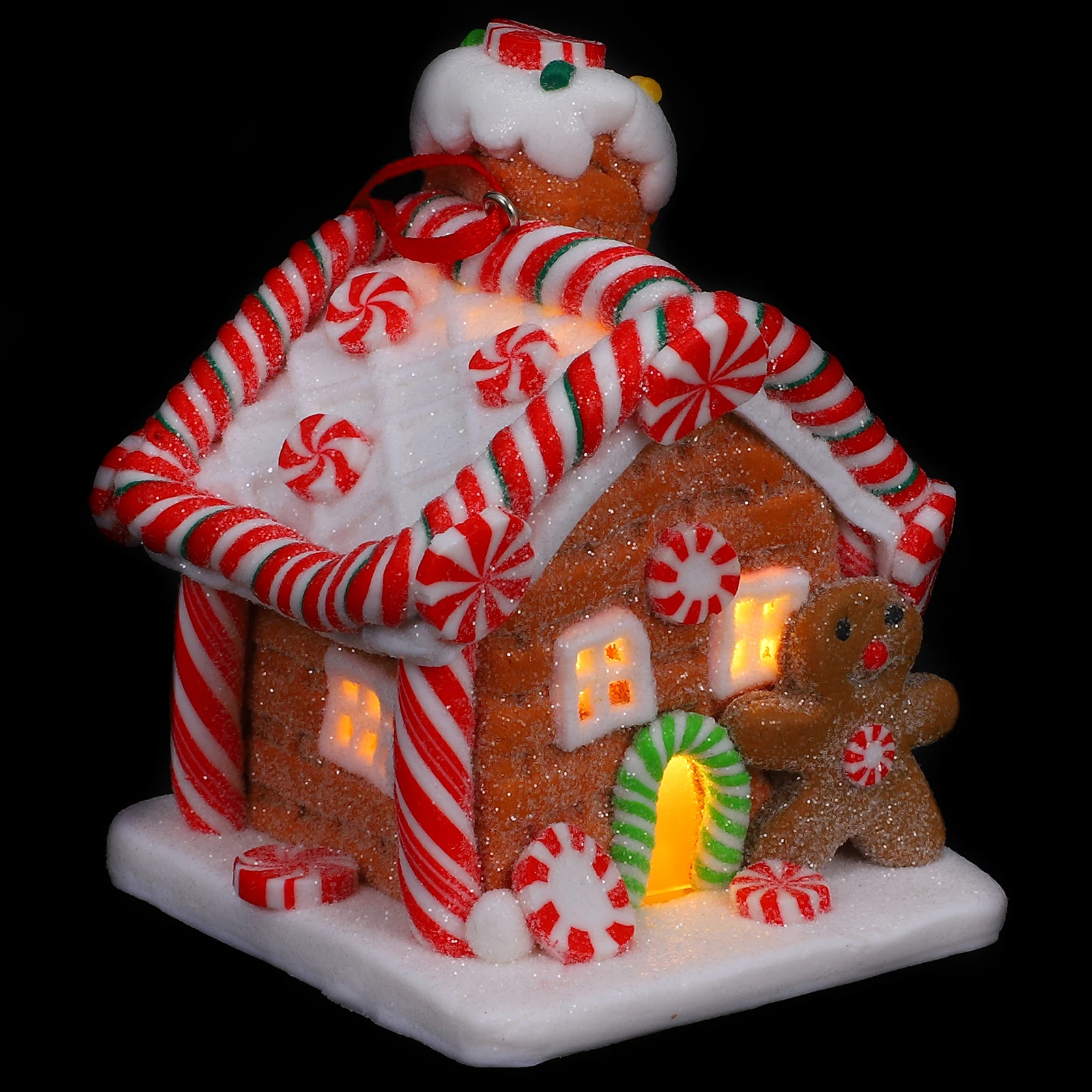 

Gingerbread House Ornament Home Decor Christmas Resin Small Decorations Mini Decors Polymer Clay Indoor Man Hanging