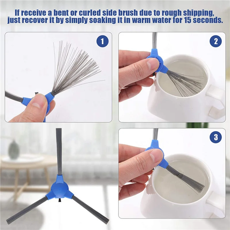 

A005-16Pcs Replacement Side Brushes For Coredy R300 R550(R500+) R650 R700 R3500, GOOVI 1600PA, Bagotte BG600, Imartine 1600PA