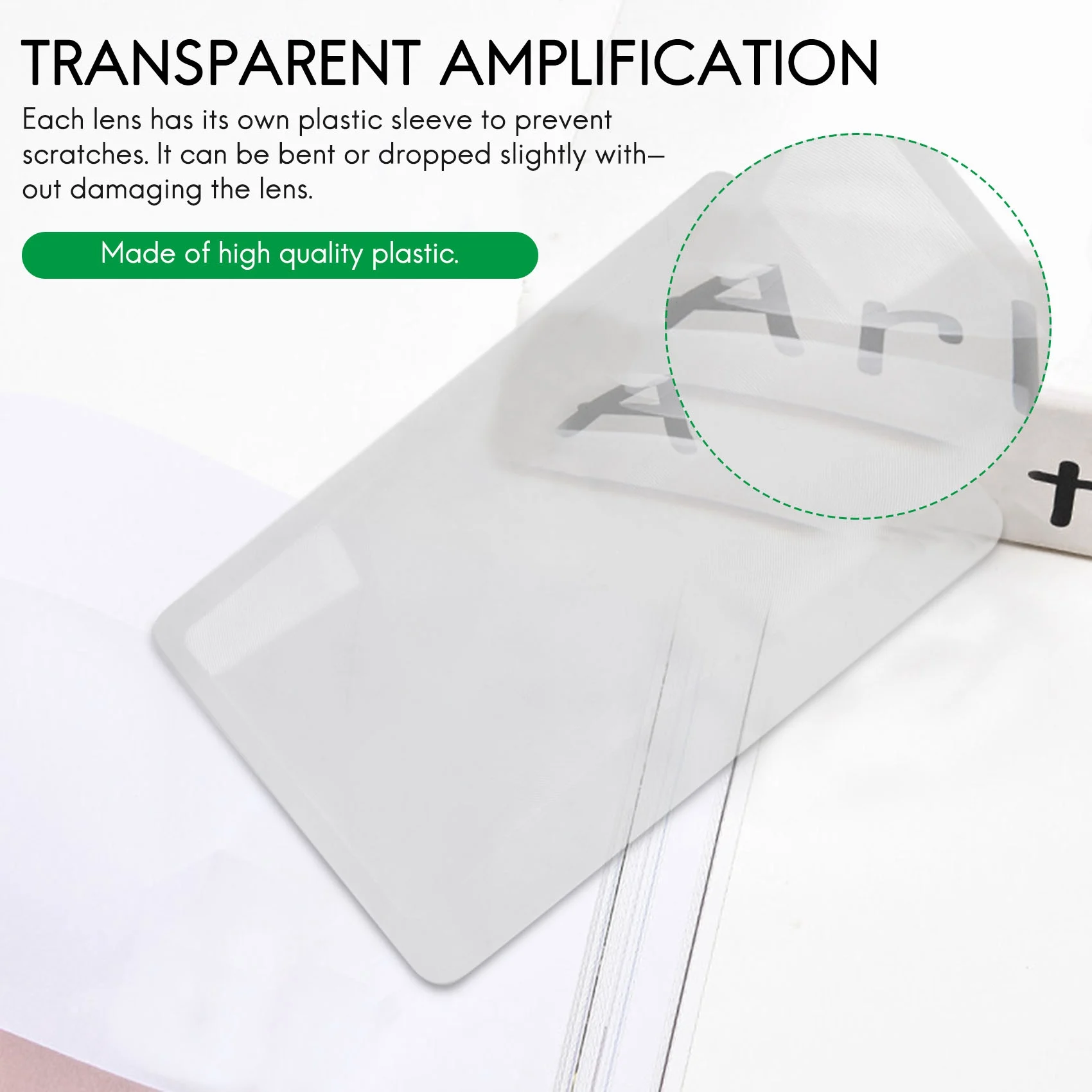 ABQR 3 X loupe grossissement Loupe Fresnel poche taille carte de crédit loupe transparente