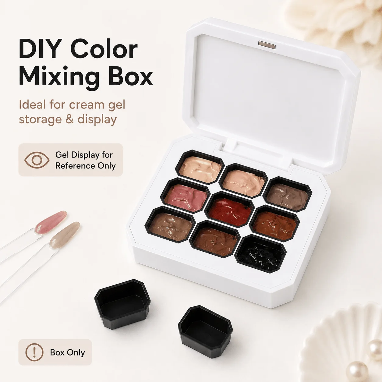 9-Grid Magnetic Packaging Box, Suitable for Nail Art Quick Paint Gel, Solid Coating, Gradient Gel Nail Polish