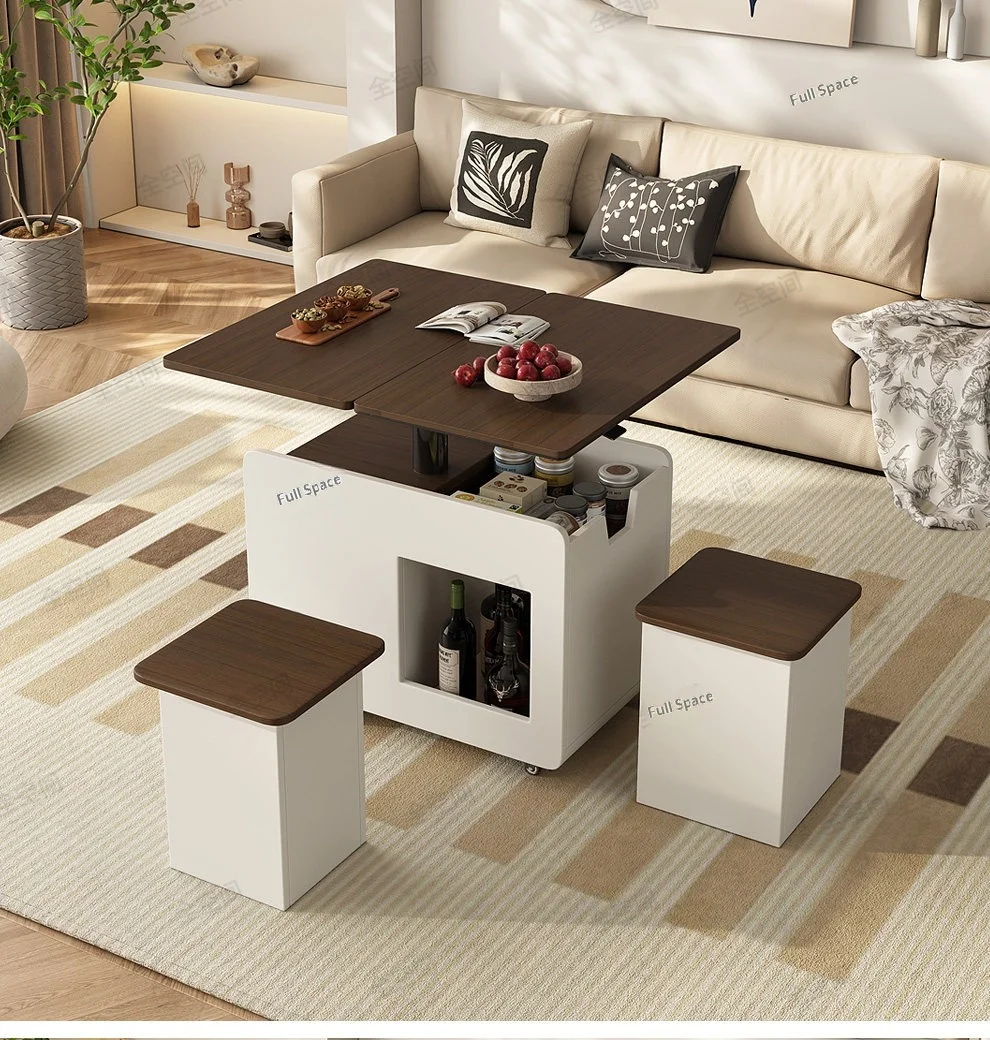 

Lift Fold Coffee Table Sintered Stone Multi Desk Glass Sensor Light Storage Mobile Living Room Furniture Scratch Resistant Easy