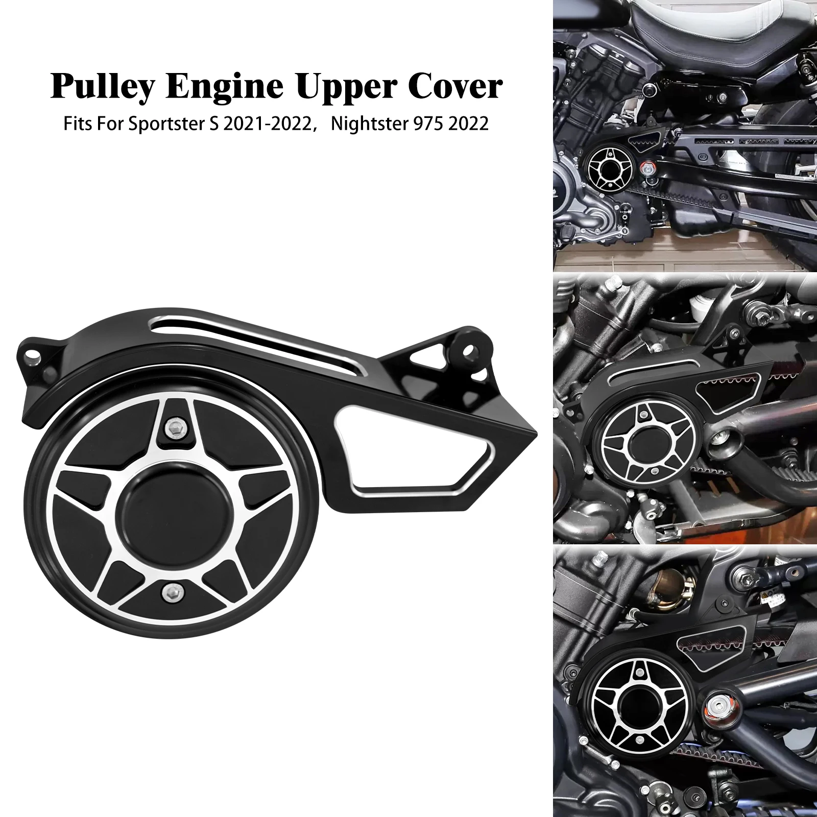 

Motorcycle Left Sprocket Protection Cover Pulley Engine Upper Guards For Harley Sportster S 1250 RH975 Nightster 975 2021 2022