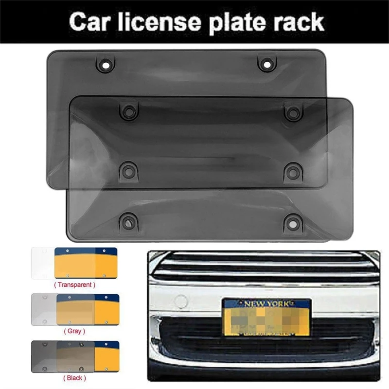 2x Clear Reflective Anti-Speed Red Light Toll Camera Stopper License Plate Cover Modified License Plate Protective Shell