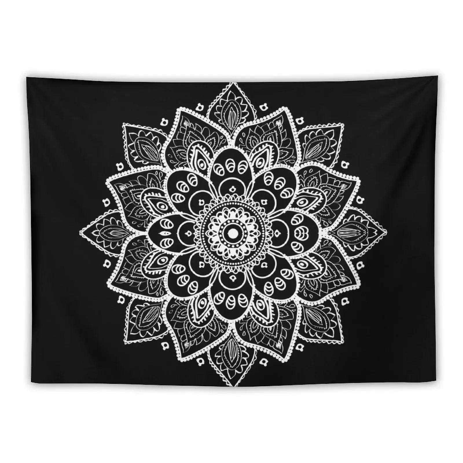 

White Ornate Floral Mandala Tapestry Room Decor Aesthetic On The Wall Room Decoration Aesthetic Room Aesthetic Tapestry