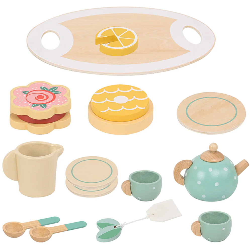 Tea Set Toys Mini House Props Pretend Play Kids for Toddlers Child Simulate Teaware