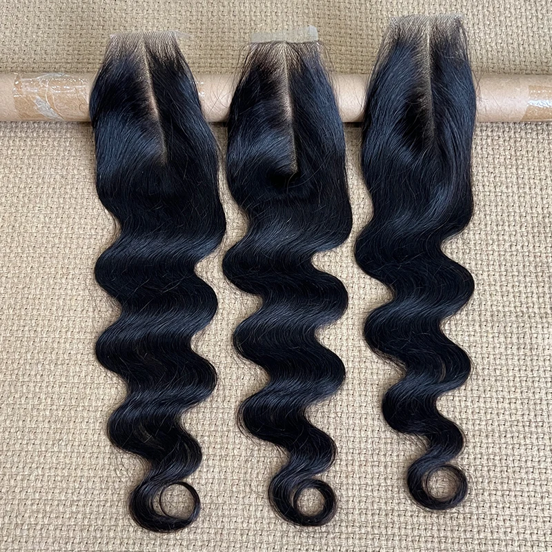 2x6 HD Lace Body Wave Closure Human Hair Real HD Swiss Lace Vietnamese Virgin Hair Melt Skins Pre Plucked Bleached Knots #1B