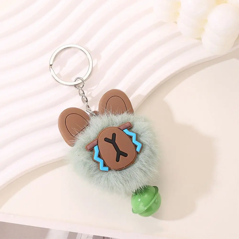 Jewelry Accessories Rabbit Fur Capybara Fur Keychain Dog Hairy Bunny Key Ring Sweet Alloy Ring Fluffy Capybara Pendant Bag Charm