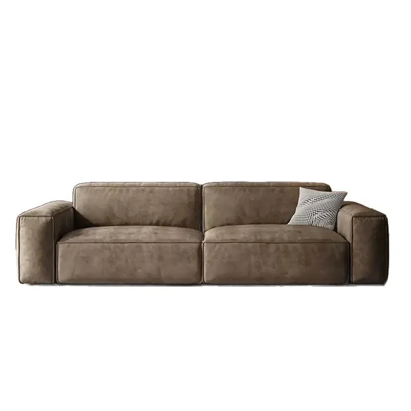 Italian minimalist chenille velvet fabric, light luxury and modern, simple living room small apartment, tofu blocks, straight