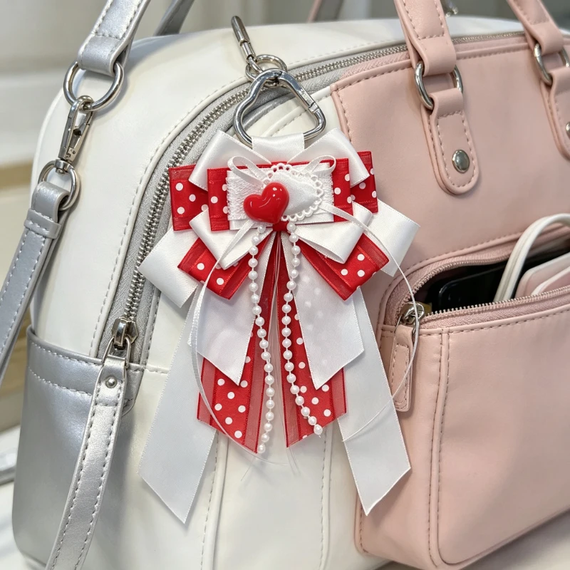 1pc Multi Functional Ribbon Bow Pendant Backpack Decoration Sweet Lolita Style Fashion Luggage Accessories