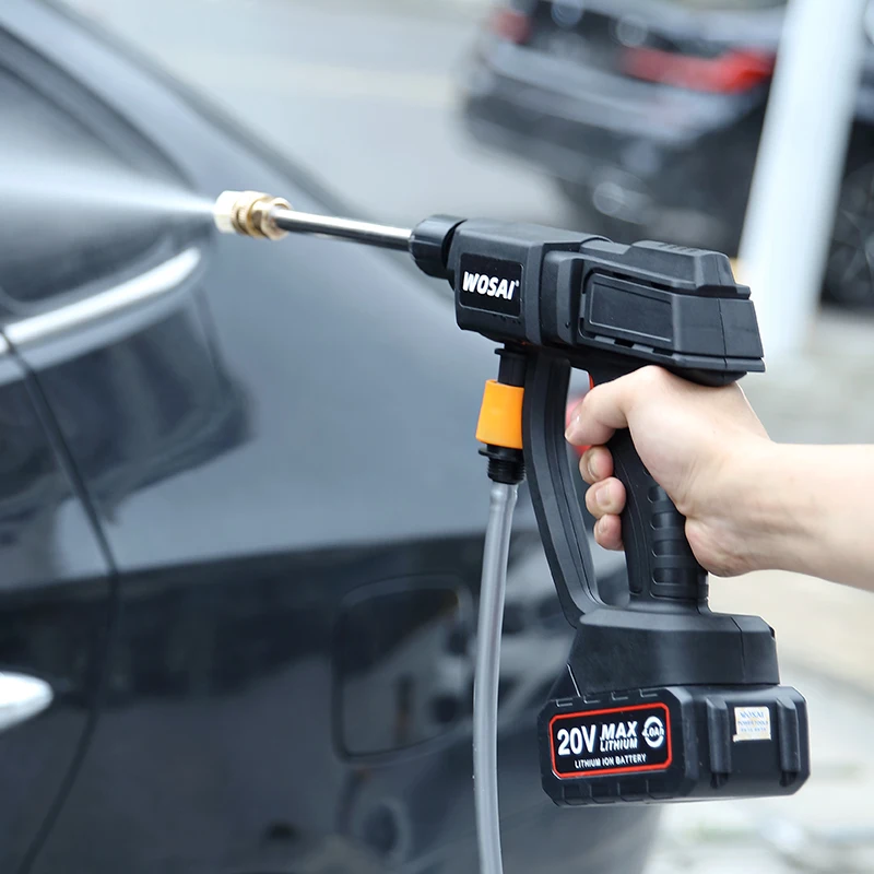 WOSAI ไร้สาย PressureElectric รถเครื่องซักผ้า20V Multi-Function หัวฉีดแบบพกพาทำความสะอาดโฟมรถล้างสวนสเปรย์
