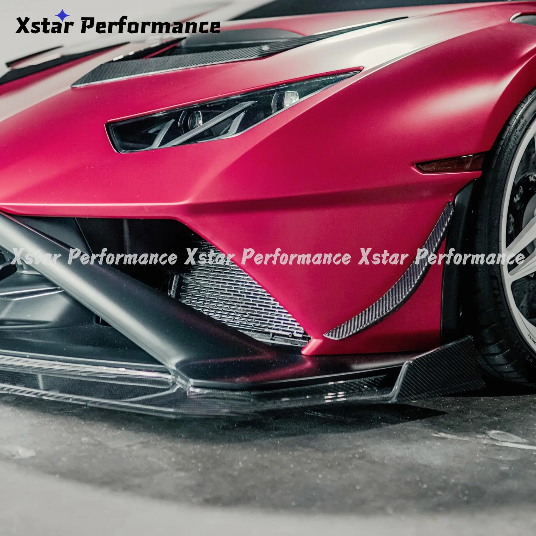 Vorstein Vrs Style Glossy Dry Carbon Fiber Front Canards For Lamborghini Huracan STO